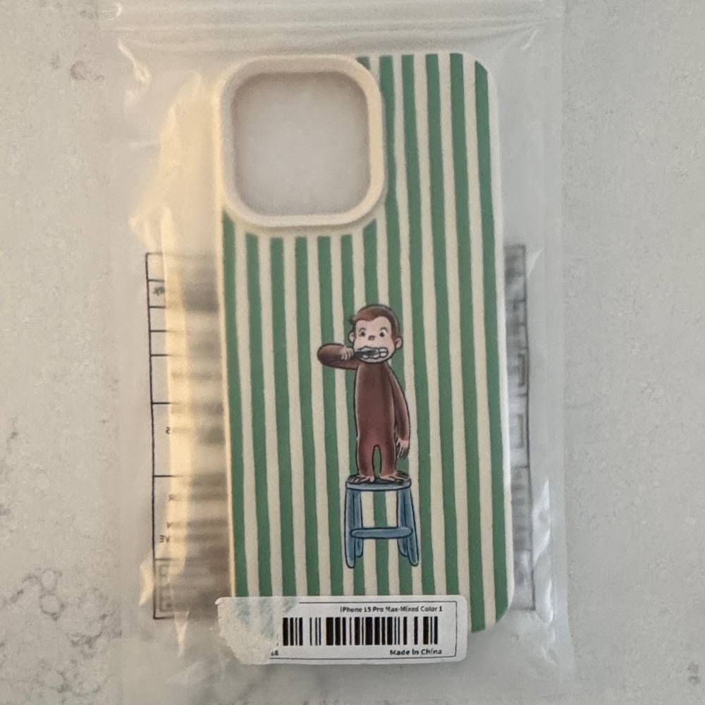 Green and White Striped Phone Case